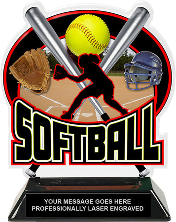 Softball Colorix-T Acrylic Trophy [TACR6-SB-Q]