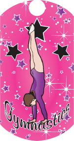 Gymnastics- Female Handstand Dog Tag Insert [DT-1850]