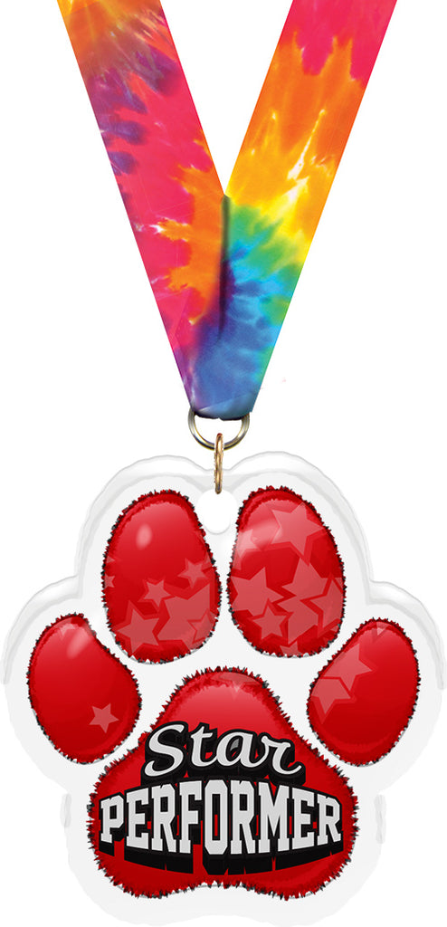 Star Performer Paw Acrylic Medal- 2.75 inch [MACR2-PAW-STRPRF-Q]