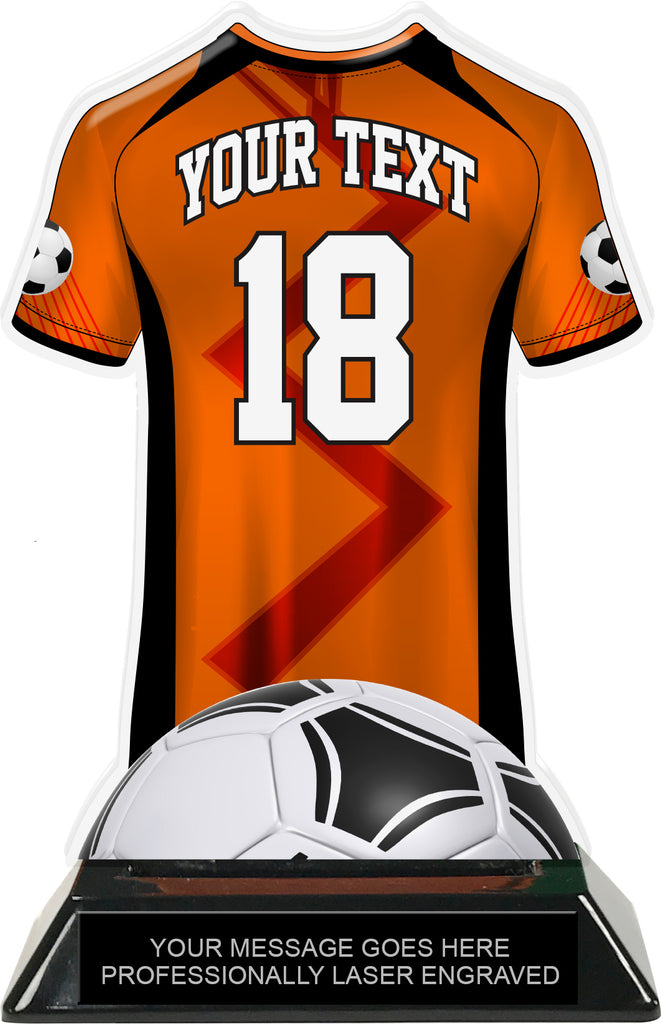 Soccer Jersey Colorix-T Acrylic Trophy- Orange [TACR7-JSY-SC-ORG-Q]