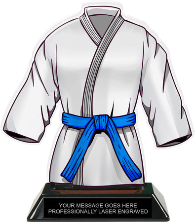 Martial Arts Uniform Colorix-T Acrylic Trophy- Blue [TACR7-JSY-MA-BLU-Q]