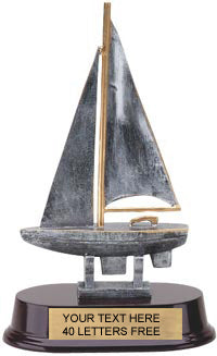 Sailboat Pewter Finish Resin Trophy [SGRSABT]
