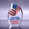1 inch Thick Acrylic Flame Award - 6 inch Color [AFLM6-FC-Q]