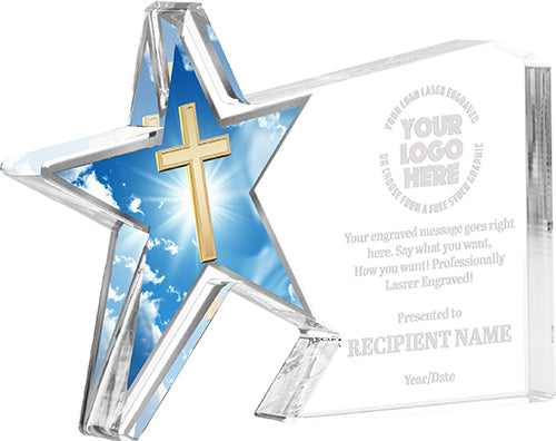 Religion Galaxy Star Acrylic Award- 4x5.5 inch [ATDSTR-RL-4-Q]