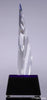Faceted Crystal Fan Award with Blue Accents - 8.5 inch [CM634]