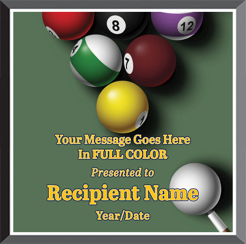 Billiards Square Graphix Plaque [PGFXQ88-BL]