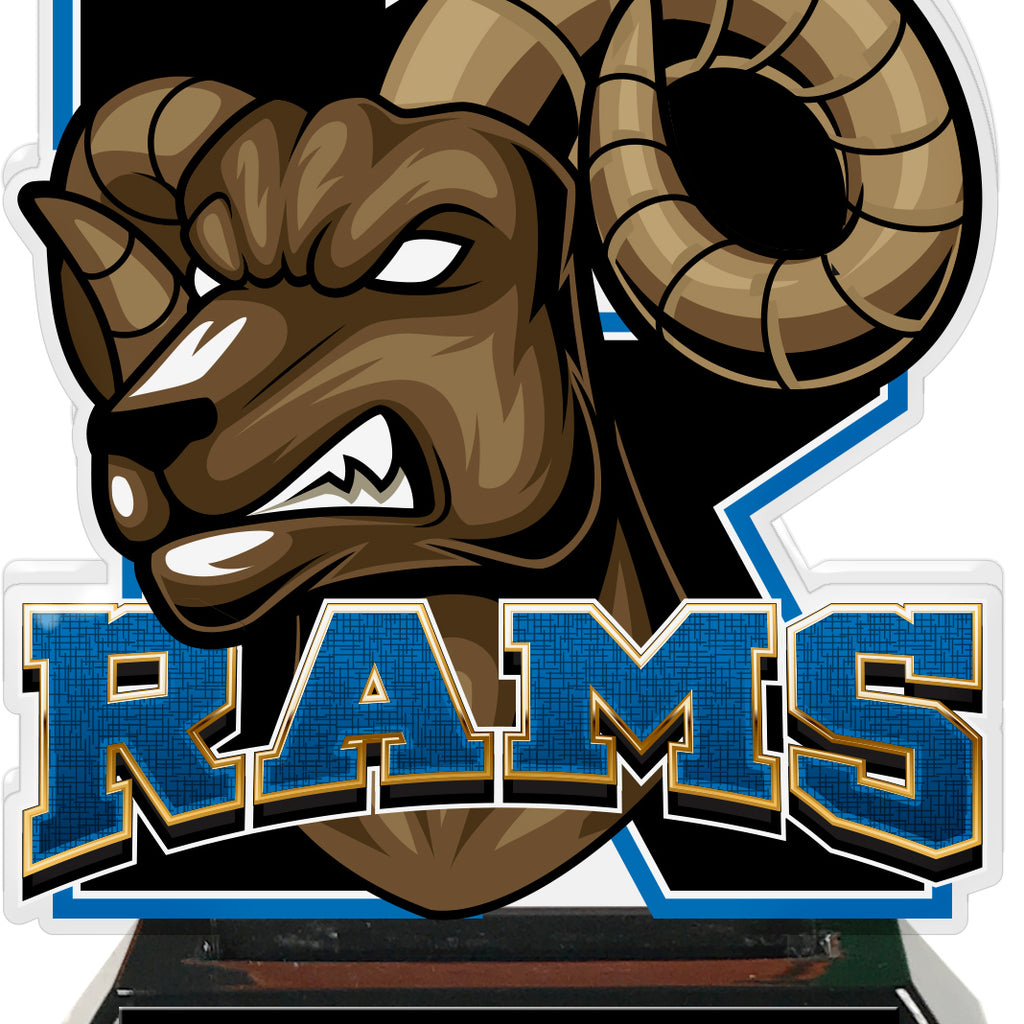 Rams Mascot Colorix-T Acrylic Trophies - Blue