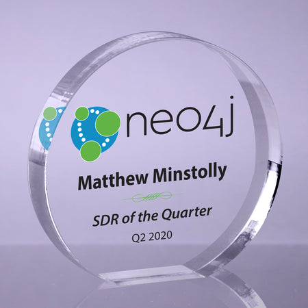 1 inch Thick Color Acrylic Orbit Award - 7 x 7.25 inch [A1ORB7-FC-Q]