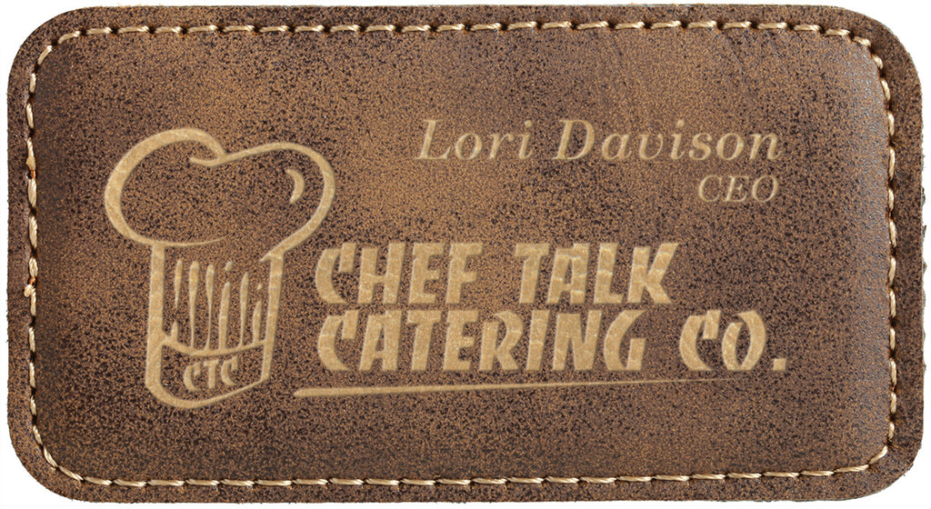 Leatherette Large Rectangle Badge - Rustic [BJRCTL-10]