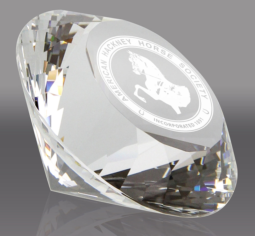 Crystal Diamond Shaped Paperweight - 3.1 inch [CYORB-3-X]