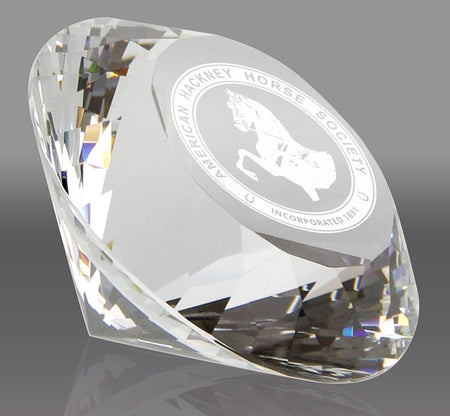 Crystal Diamond Shaped Paperweight - 3.1 inch [CYORB-3-X]