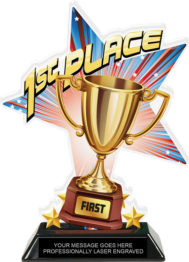 1st Place Shattered Star Colorix Acrylic Trophy- 8.5 inch [TACR85-STR-1ST-Q]