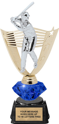 Baseball Diamond Riser Victory Backdrop Trophy [TDRRGVYB-9-BS]