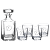 25oz Square Glass Decanter Set with Four 11 oz. Glasses [DWJ301S]