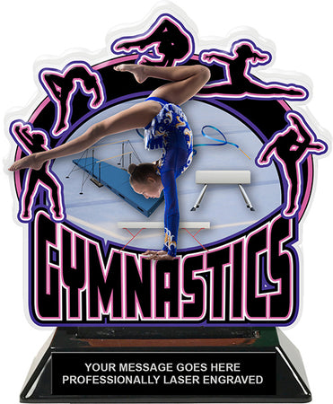 Gymnastics Colorix-T Acrylic Trophy - 6.25 inch [TACR6-GF-Q]