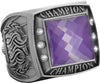 Championship Ring with Purple Center Stone- Silver [RGSJ-S-CHMP-PRP]