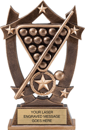 Billiards Arch Resin Trophy - 6.25"  [RMARC6-BL]