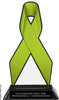 Lime Green Ribbon Colorix-T Acrylic Trophy - 8 inch [TACR8-RBN-LMGRN-Q]