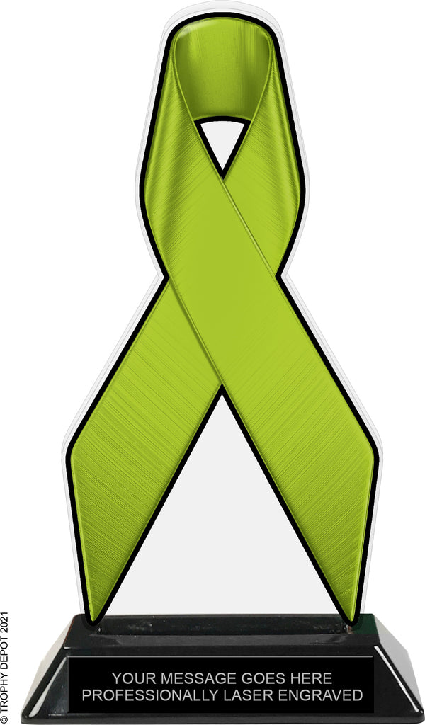 Lime Green Ribbon Colorix-T Acrylic Trophy - 8 inch [TACR8-RBN-LMGRN-Q]