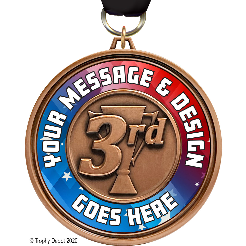Custom 3 inch Eclipse Insert Medal - 3rd Place [MXEL1-3RD]