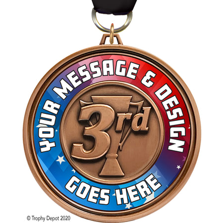 Custom 3 inch Eclipse Insert Medal - 3rd Place [MXEL1-3RD]