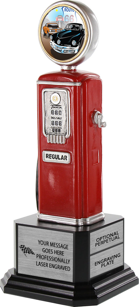 Regular Gas Pump Insert Resin Trophy on Monument Base [TSGPMB-87]