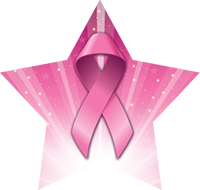 Breast Cancer Awareness - Pink Ribbon Star Insert [ST-4163]