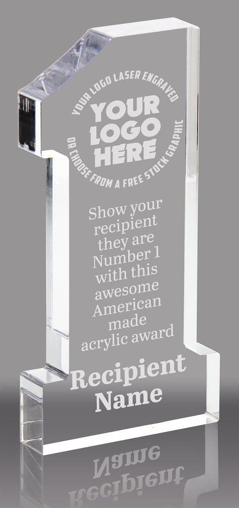 Acrylic Number One Award- 6 inch [ANUM1-6-Q]