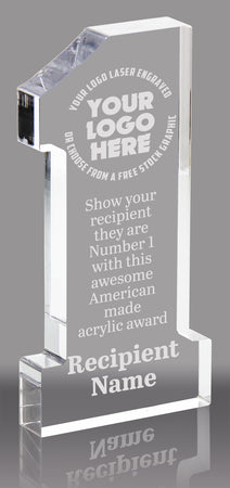 Acrylic Number One Award- 6 inch [ANUM1-6-Q]