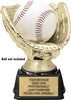 Baseball Glove Ball Holder Trophy - Gold [TM20G60-BS]