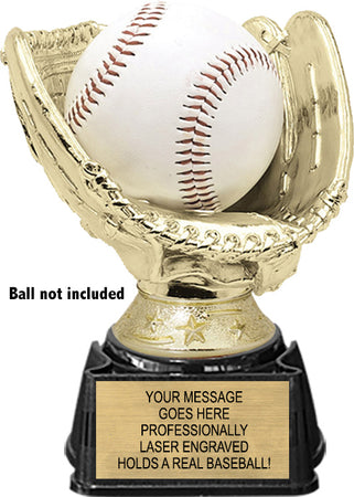 Baseball Glove Ball Holder Trophy - Gold [TM20G60-BS]