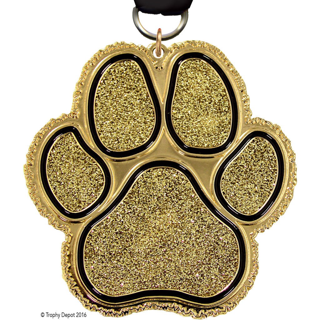 2 inch Glitter Paw Medals