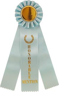 Honorable Mention Triple Streamer Rosette Ribbon [R10R3-HONMEN]