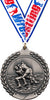 2.75 in Wrestling Wreath Framed Medal- Silver [M311-WS-S]