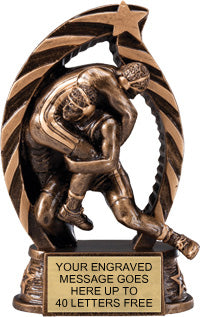 Wrestling Star Flame Resin Trophy [RSF7-WS]