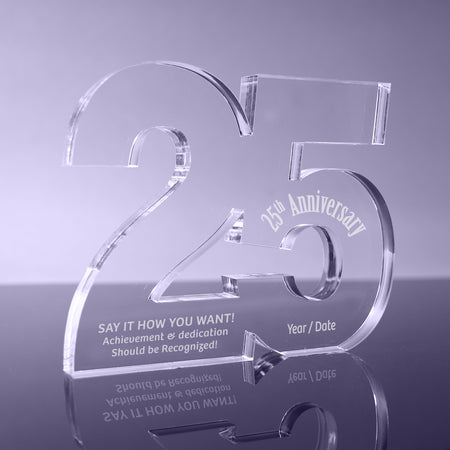 25 Acrylic Award - 6.5 x 8 x 1 inch Thick [ATNMNB-25-6-Q]