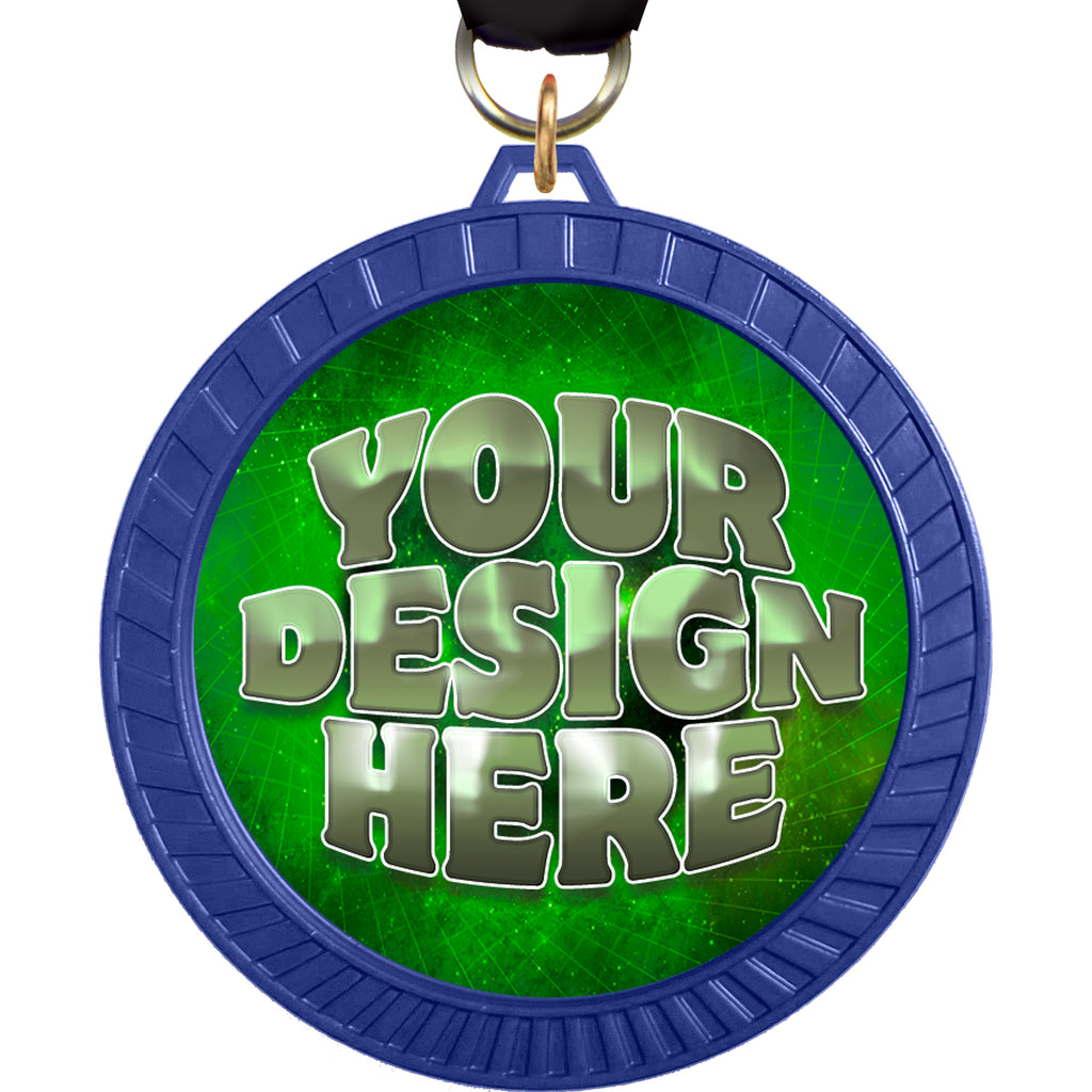 2.5" Blue Sunray Custom Insert Medal [MXSR25-BLU]