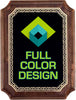 Custom High Gloss Genuine Walnut Notched Corner Plaque - 11