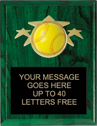 Softball Triple Star Plaque [PTS68-SB]