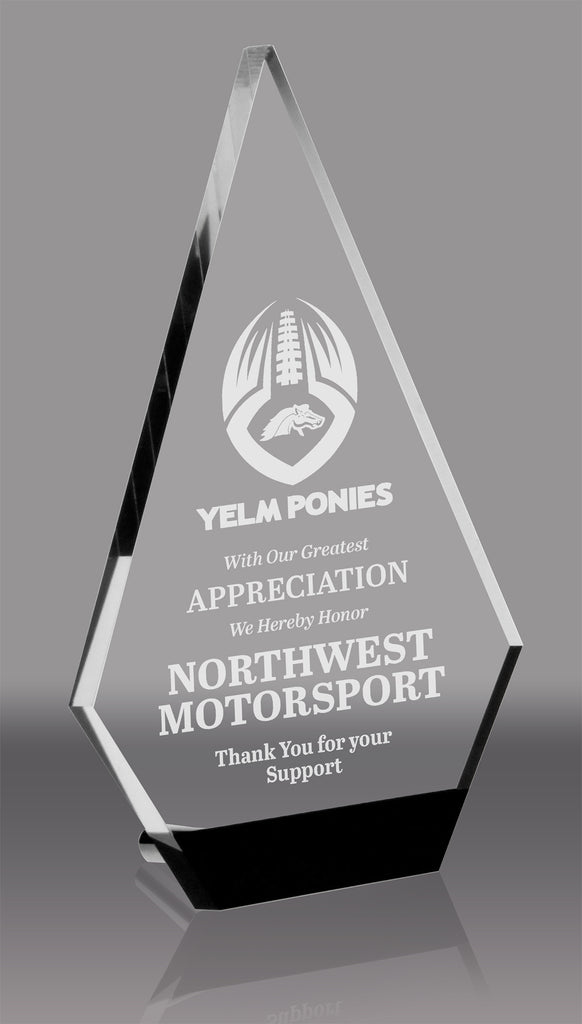 Diamond Series Clear Acrylic with Black Accent- 9 inch [AT7146-9]