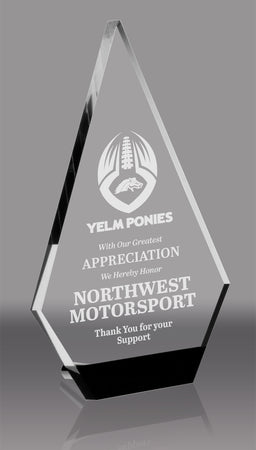 Diamond Series Clear Acrylic with Black Accent- 9 inch [AT7146-9]