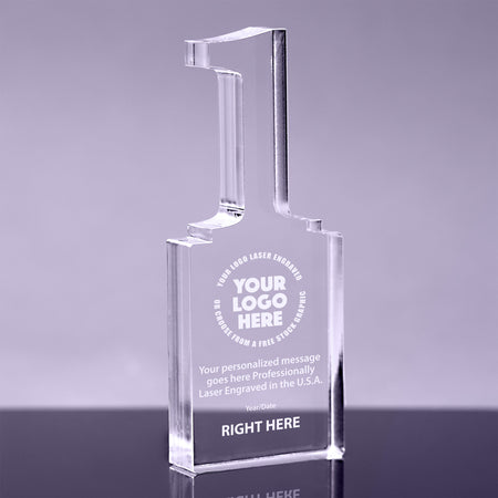 Number 1 Acrylic Award - 6 inch [ATNM-1-6-Q]