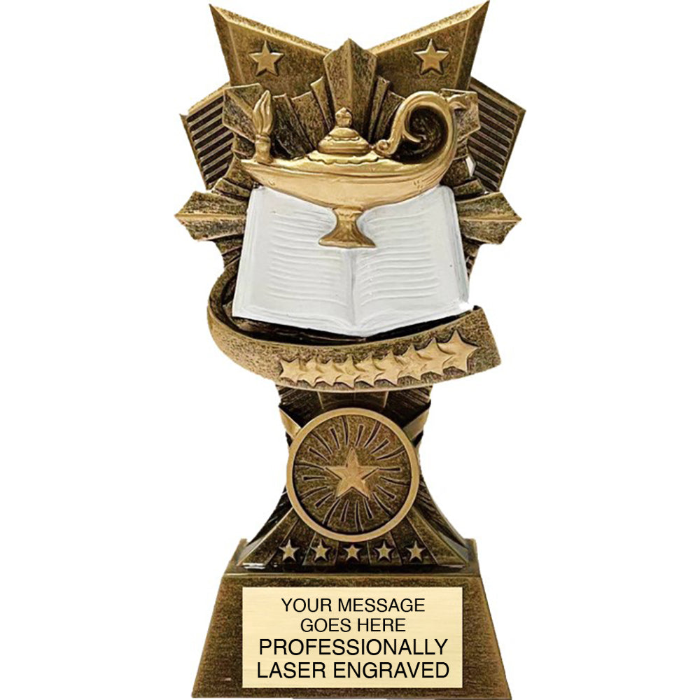 Lamp of Knowledge 3D Resin Sculpture Trophies - 6" [RM113D-KN]