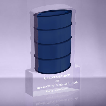 Barrel Acrylic Award - 7 inch [ATBRL7B]