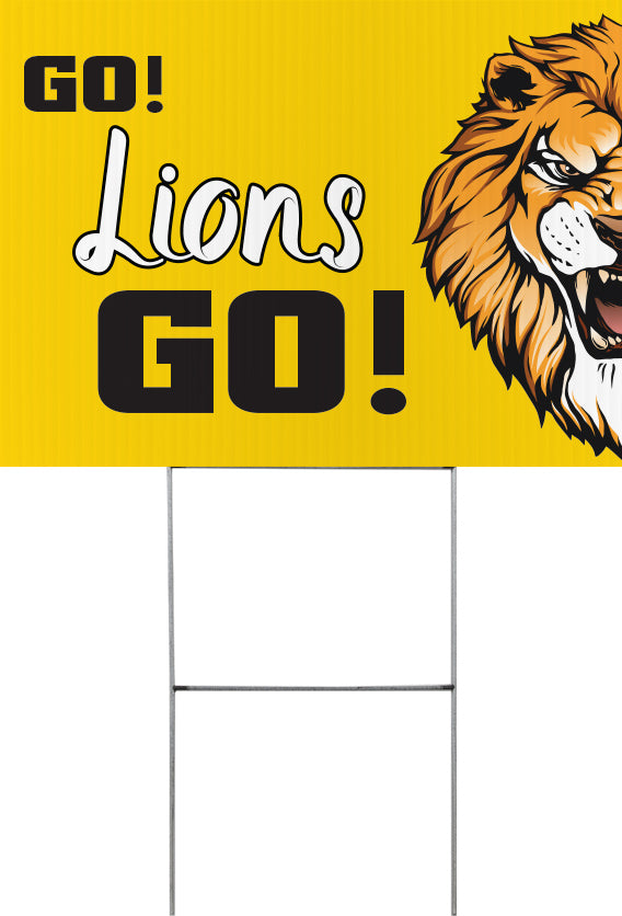 Lion Mascot Yard Sign - 24 x 18 inch [YS2418-MSCT-LION]