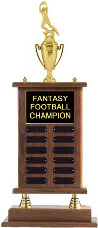 Walnut Finish Perpetual Trophy with Cup [TPP27]