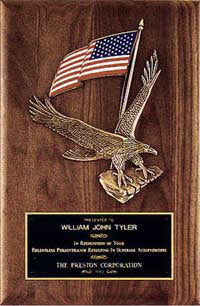 American Walnut Plaque with Large Eagle Casting 8"x10.5" [TD2394]