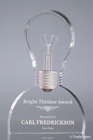 Acrylic Bright Idea Clear Lightbulb Award - 7 inch [ATLTBLB-CLR]