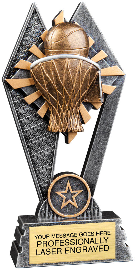 Basketball Sun Ray Trophy - 7 inch [RJSR-7-BK]