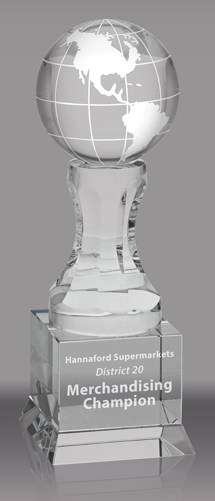 Crystal Pedestal Globe Award [C158GLB]